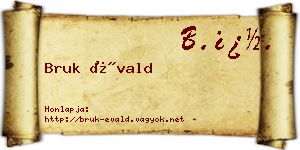 Bruk Évald névjegykártya